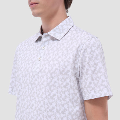Bugatchi Victor Palm Tree OoohCotton® Polo Shirt Sand