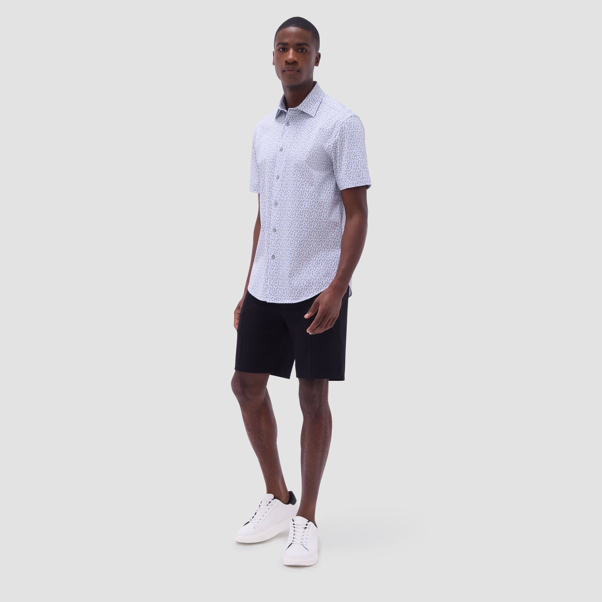 Bugatchi Miles Jack Russell OoohCotton® Short-Sleeve Shirt White