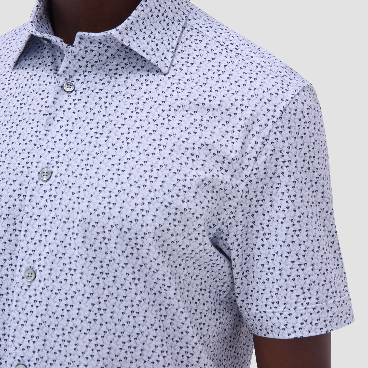 Bugatchi Miles Jack Russell OoohCotton® Short-Sleeve Shirt White