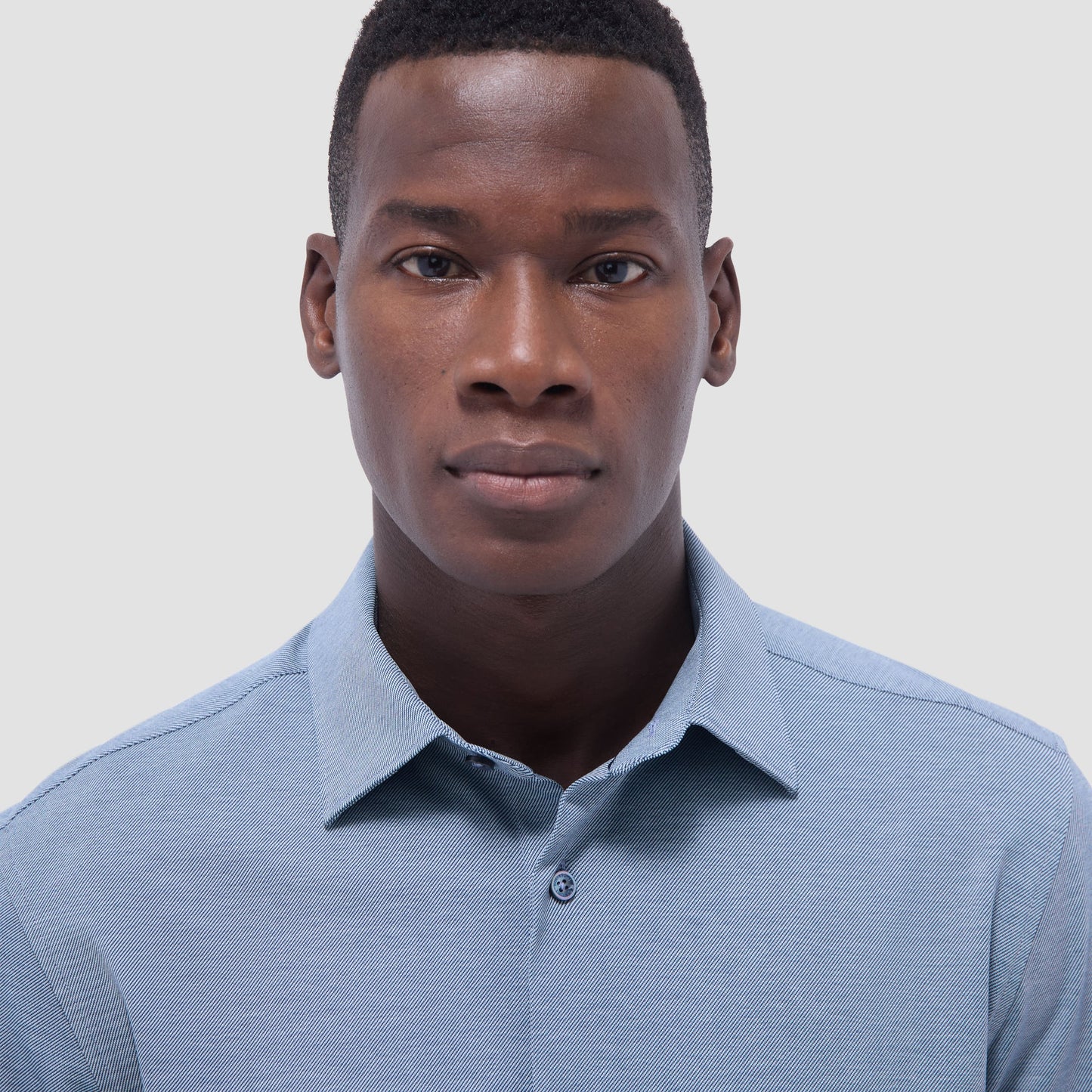 Bugatchi James Diagonal Twill Print OoohCotton® Shirt Indigo