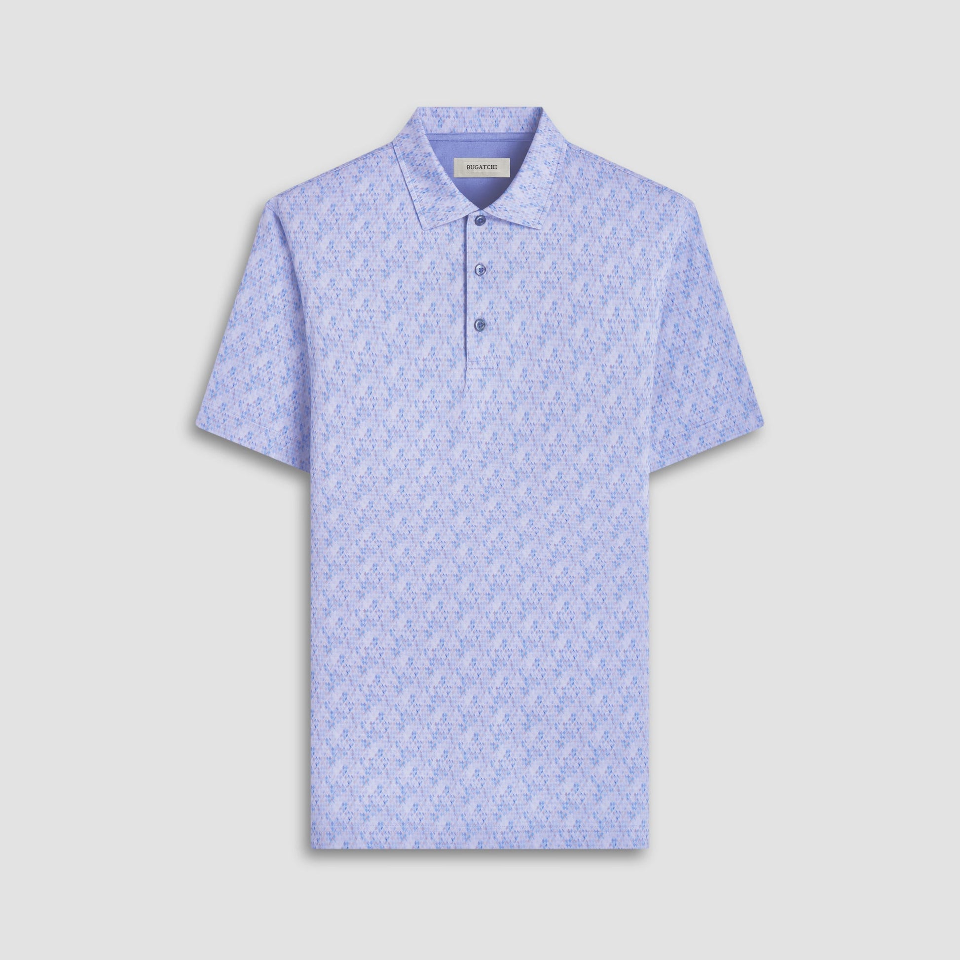 Bugatchi Vincent Double-Sided Geometric & Solid OoohCotton® Polo Shirt Air Blue