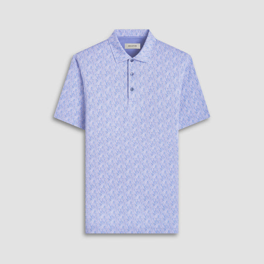Bugatchi Vincent Double-Sided Geometric & Solid OoohCotton® Polo Shirt Air Blue