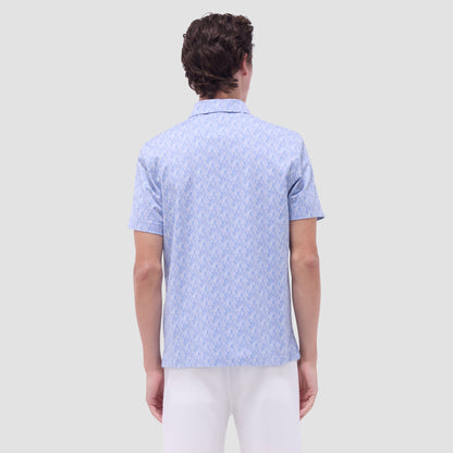 Bugatchi Vincent Double-Sided Geometric & Solid OoohCotton® Polo Shirt Air Blue