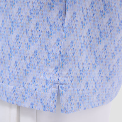 Bugatchi Vincent Double-Sided Geometric & Solid OoohCotton® Polo Shirt Air Blue