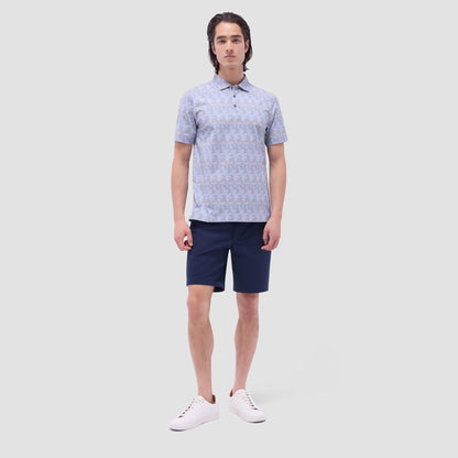 Bugatchi Vincent Double-Sided Abstract & Check OoohCotton® Polo Shirt Almond