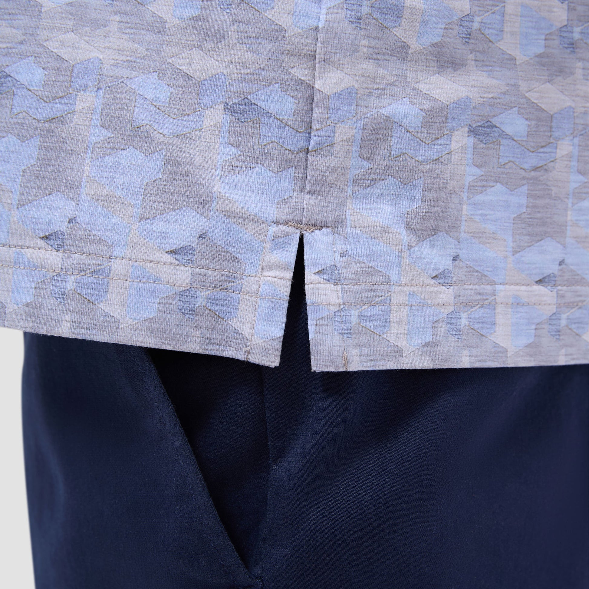 Bugatchi Vincent Double-Sided Abstract & Check OoohCotton® Polo Shirt Almond