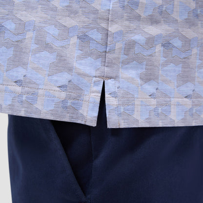 Bugatchi Vincent Double-Sided Abstract & Check OoohCotton® Polo Shirt Almond