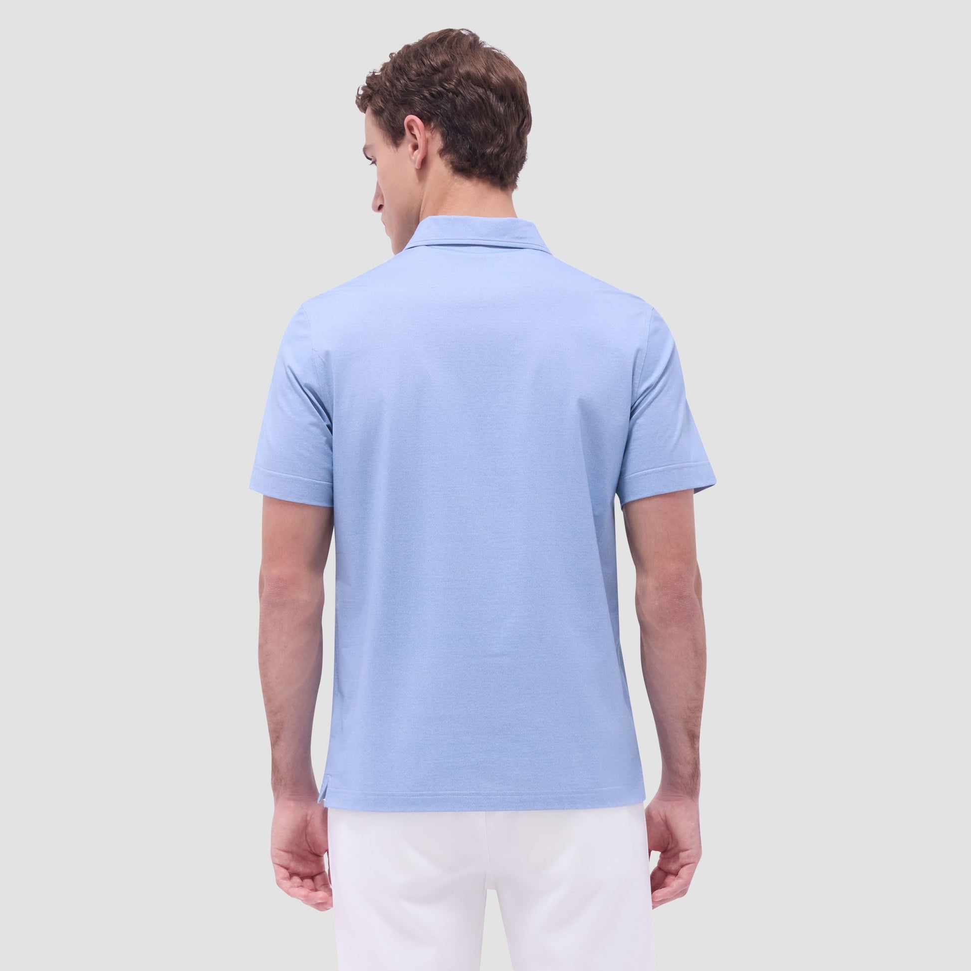 Bugatchi Vincent Double-Sided Solid OoohCotton® Polo Shirt Air Blue