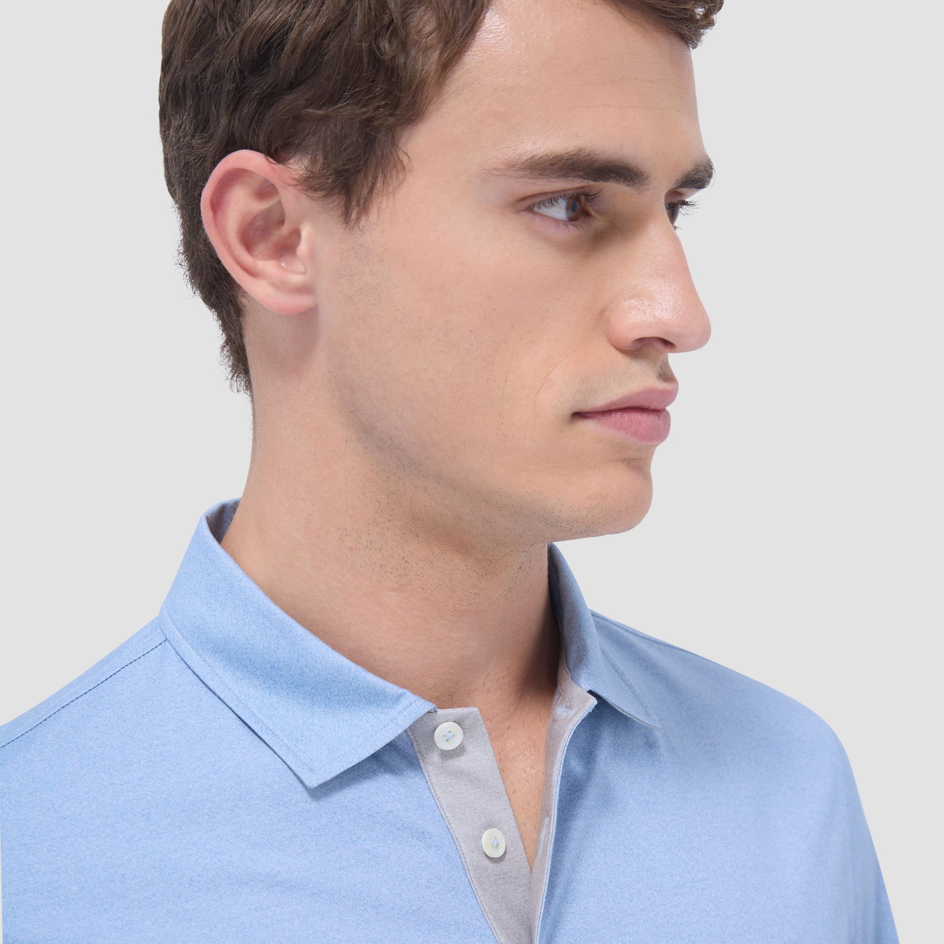 Bugatchi Vincent Double-Sided Solid OoohCotton® Polo Shirt Air Blue