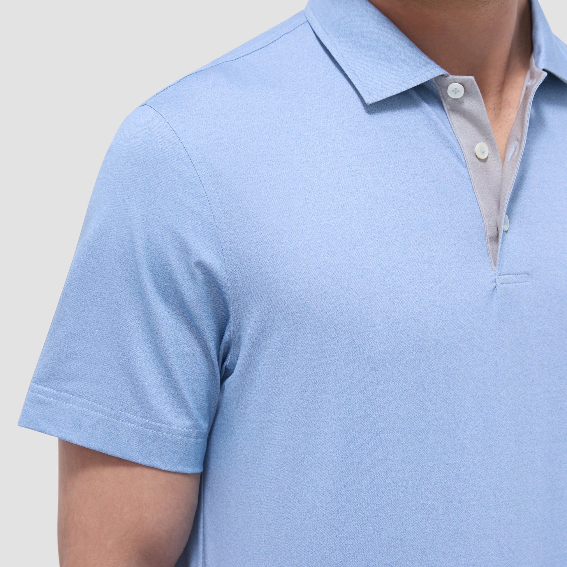 Bugatchi Vincent Double-Sided Solid OoohCotton® Polo Shirt Air Blue
