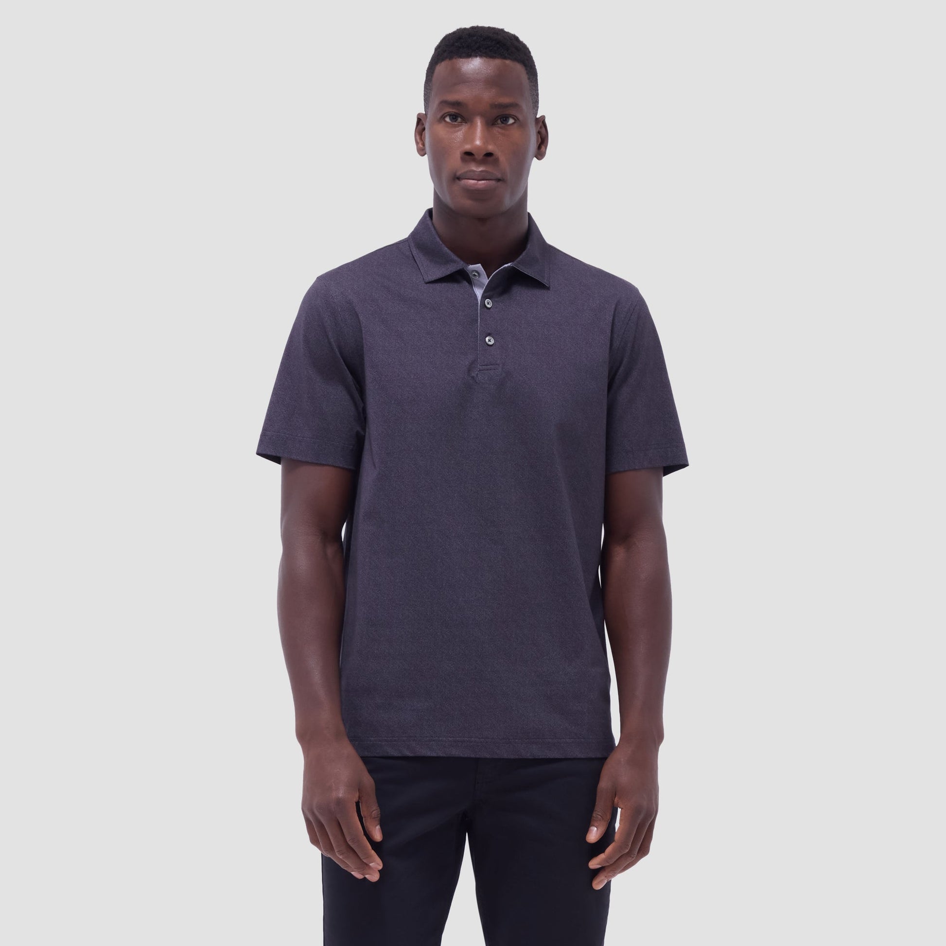 Bugatchi Vincent Double-Sided Solid OoohCotton® Polo Shirt Black