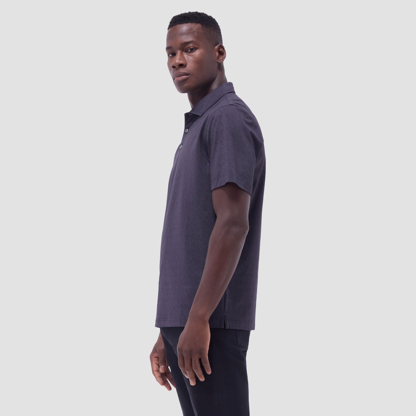 Bugatchi Vincent Double-Sided Solid OoohCotton® Polo Shirt Black