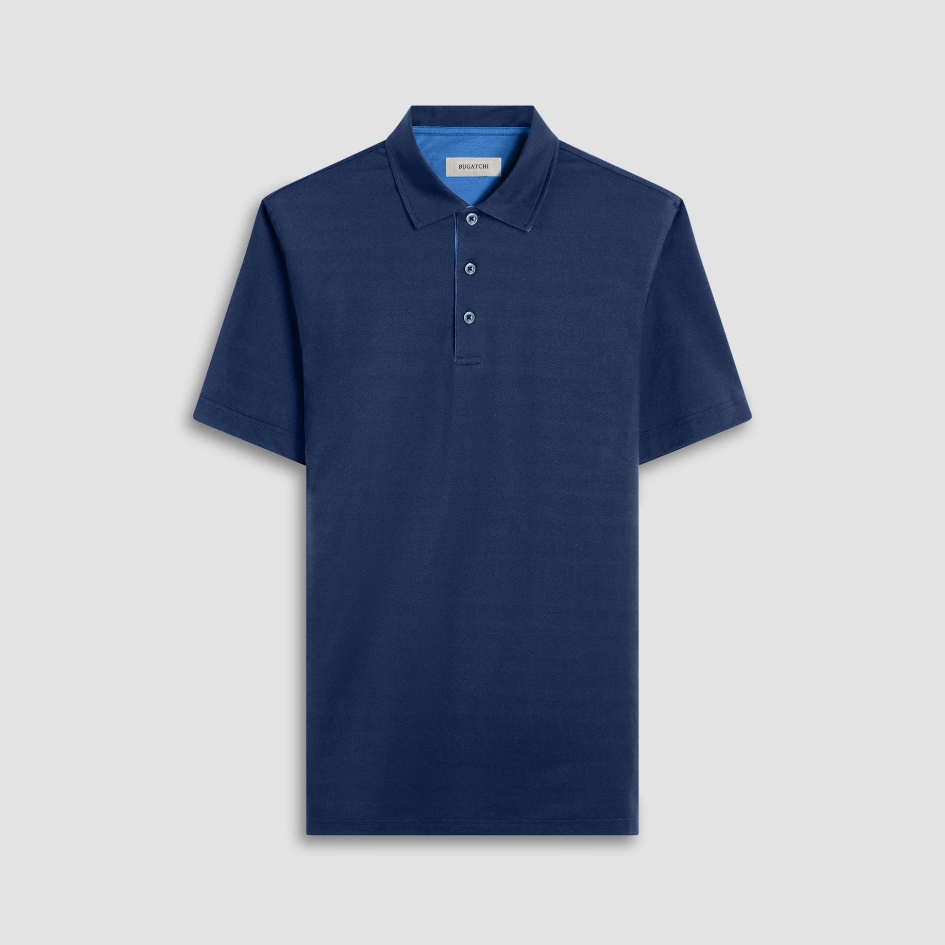 Bugatchi Vincent Double-Sided Solid OoohCotton® Polo Shirt Navy
