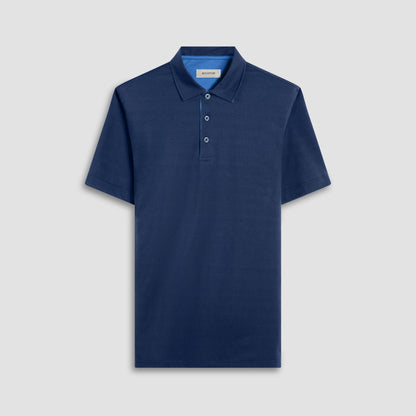 Bugatchi Vincent Double-Sided Solid OoohCotton® Polo Shirt Navy