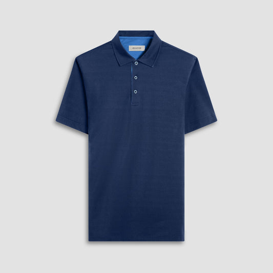 Bugatchi Vincent Double-Sided Solid OoohCotton® Polo Shirt Navy
