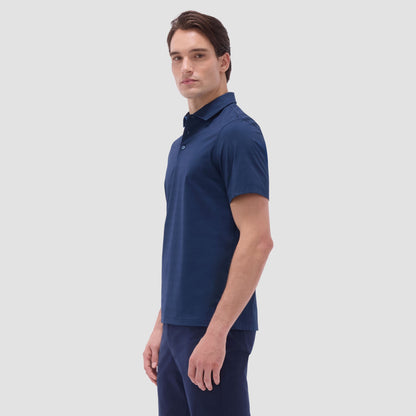 Bugatchi Vincent Double-Sided Solid OoohCotton® Polo Shirt Navy