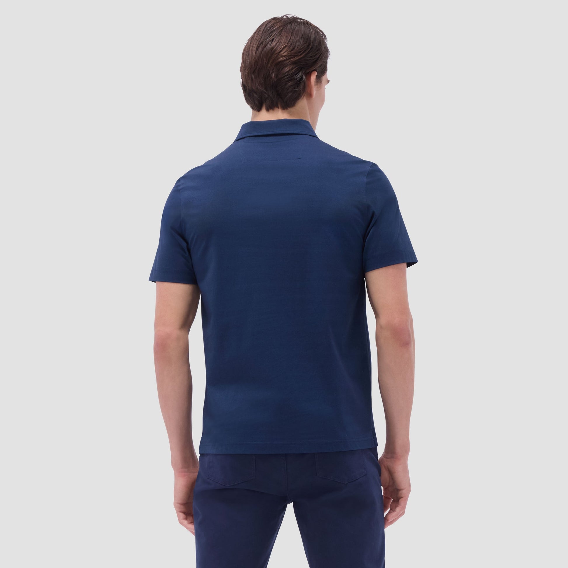 Bugatchi Vincent Double-Sided Solid OoohCotton® Polo Shirt Navy