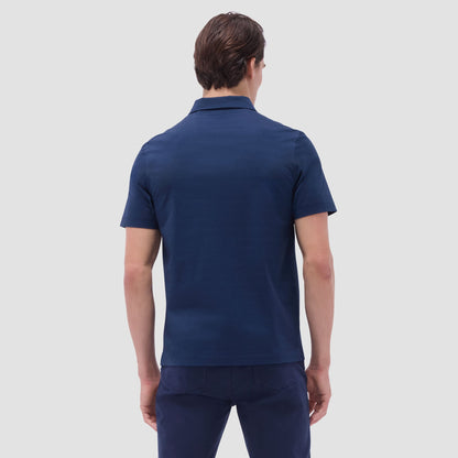 Bugatchi Vincent Double-Sided Solid OoohCotton® Polo Shirt Navy