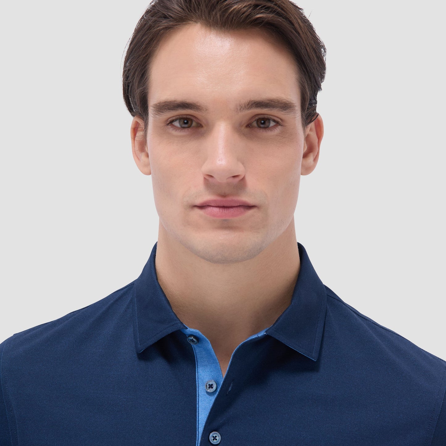 Bugatchi Vincent Double-Sided Solid OoohCotton® Polo Shirt Navy