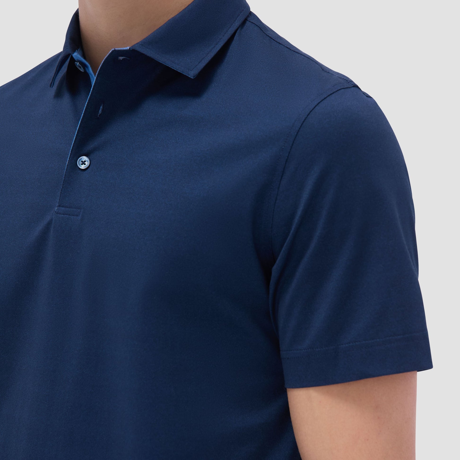 Bugatchi Vincent Double-Sided Solid OoohCotton® Polo Shirt Navy