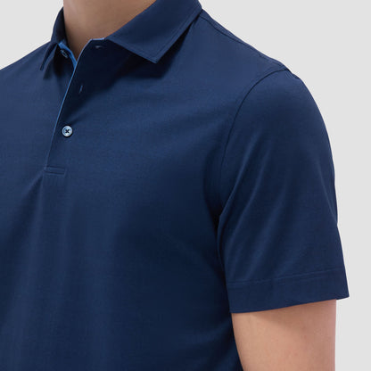 Bugatchi Vincent Double-Sided Solid OoohCotton® Polo Shirt Navy