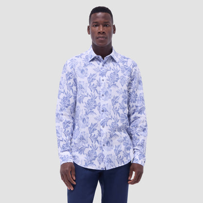 Bugatchi Julian Floral Shirt Cobalt