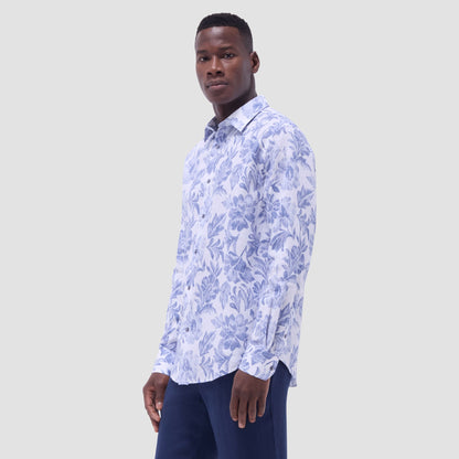 Bugatchi Julian Floral Shirt Cobalt
