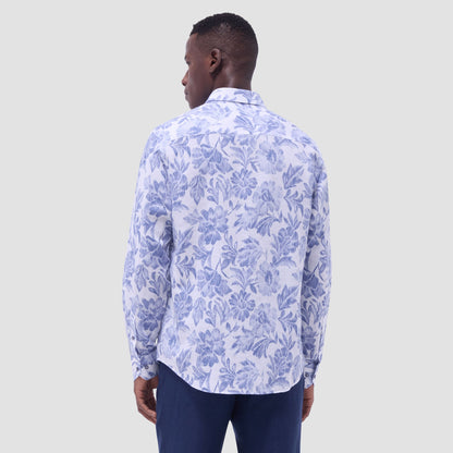 Bugatchi Julian Floral Shirt Cobalt