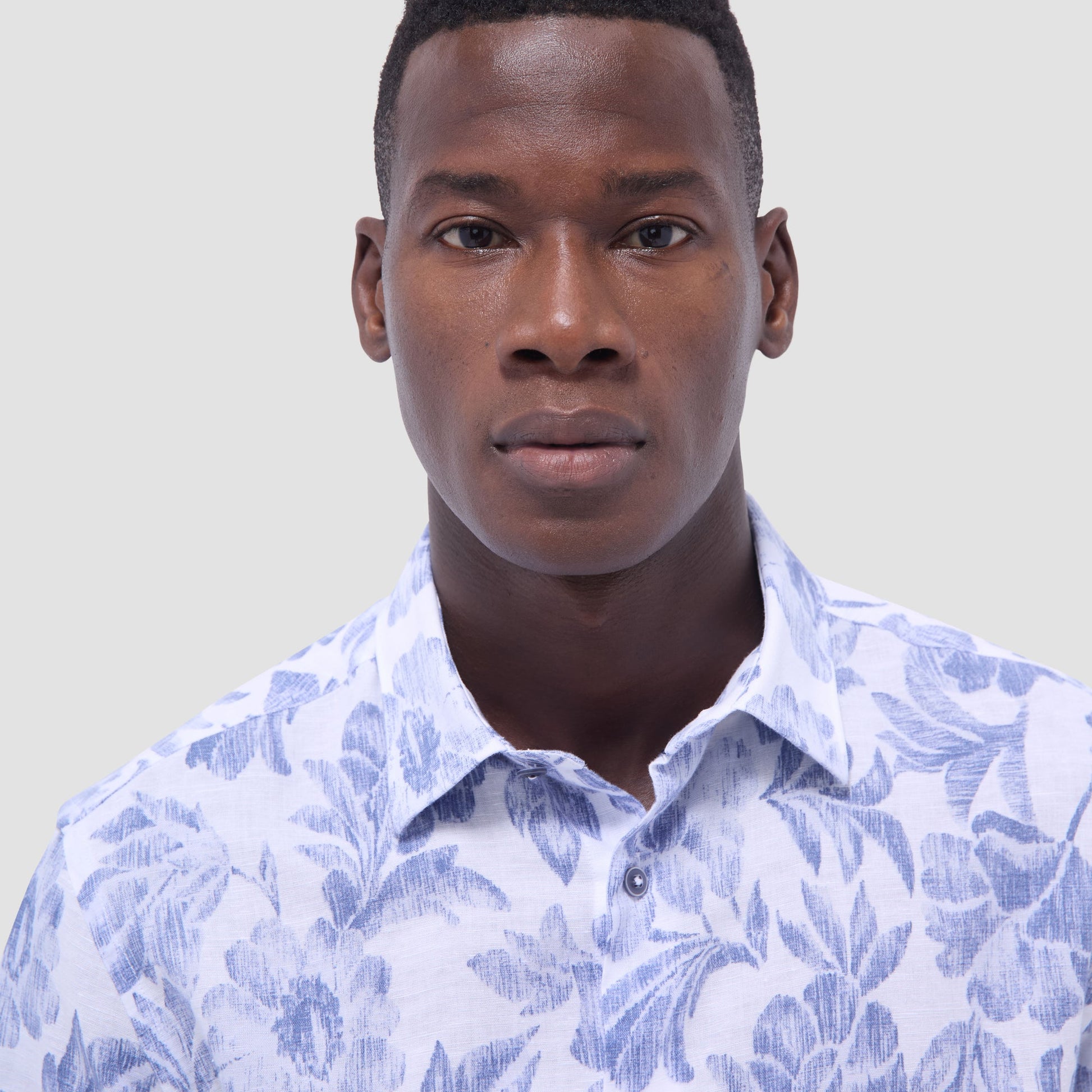 Bugatchi Julian Floral Shirt Cobalt