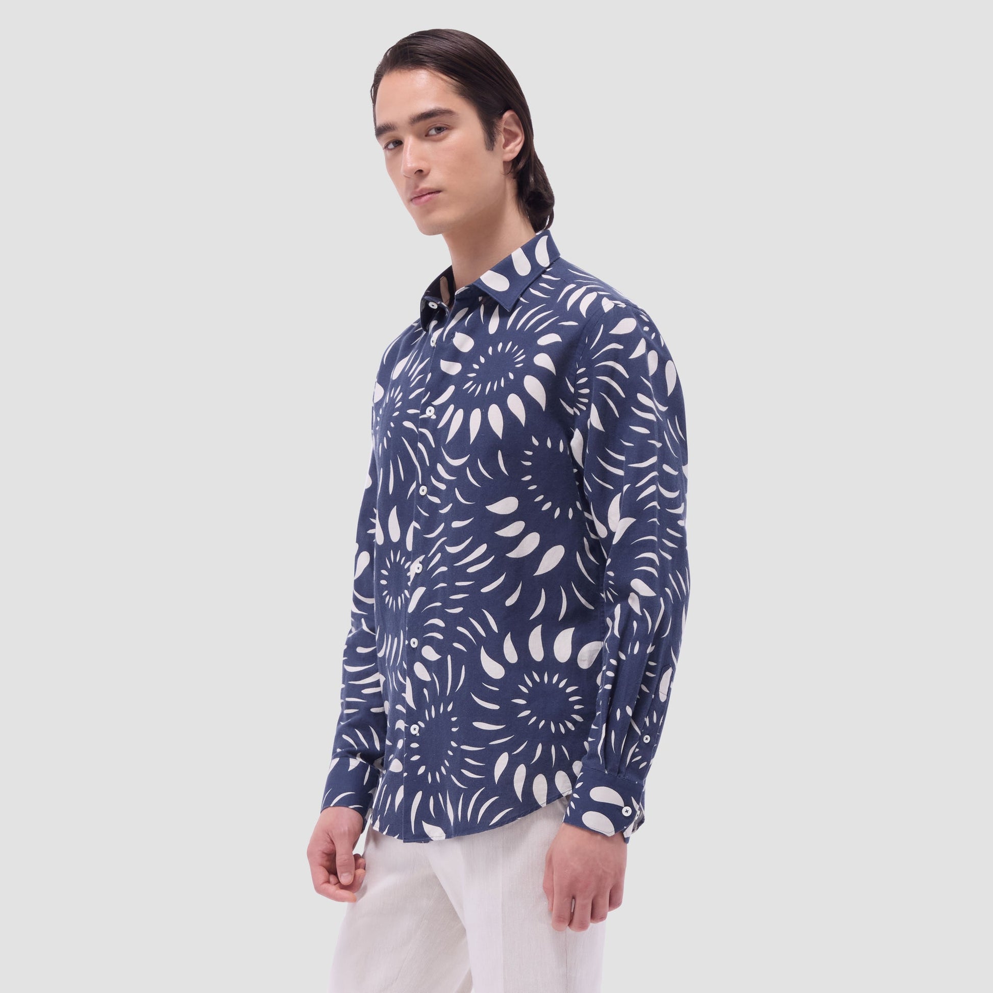 Bugatchi Julian Abstract Shirt Navy