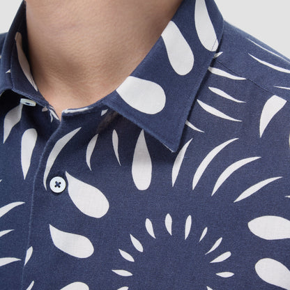 Bugatchi Julian Abstract Shirt Navy