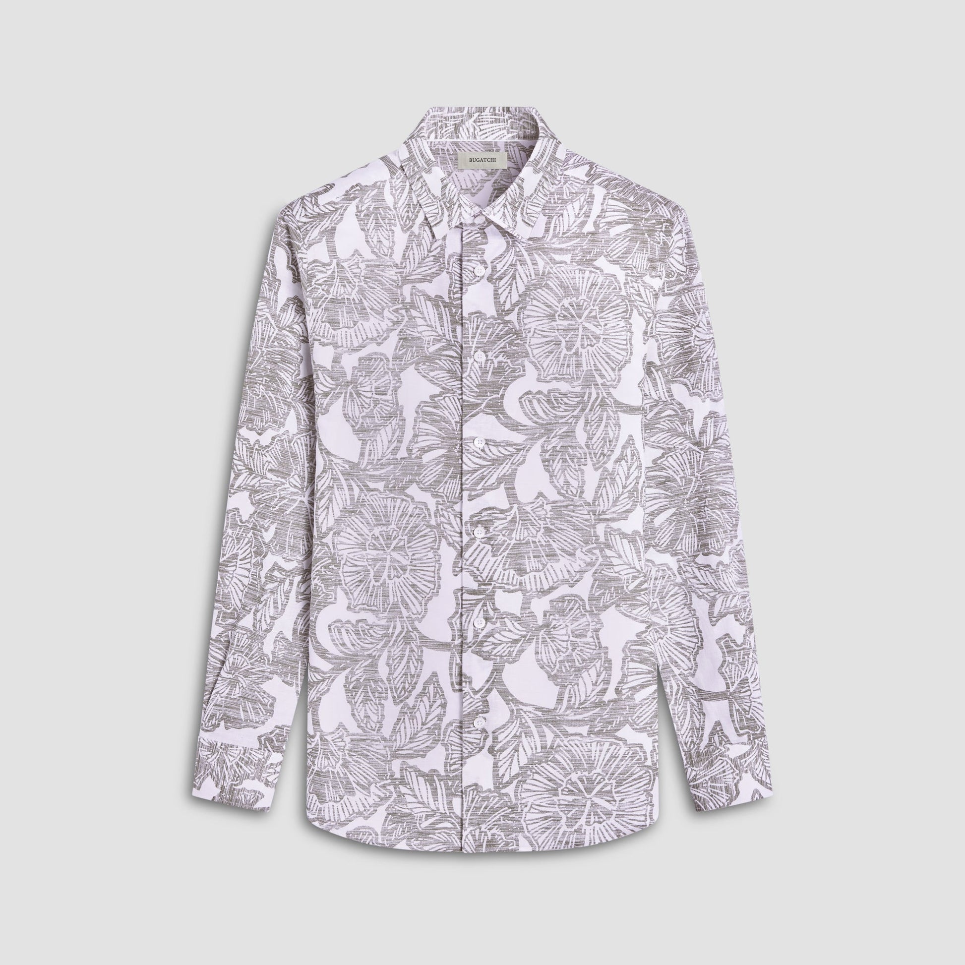 Bugatchi Julian Floral Shirt Olive