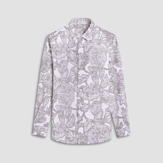 Bugatchi Julian Floral Shirt Olive