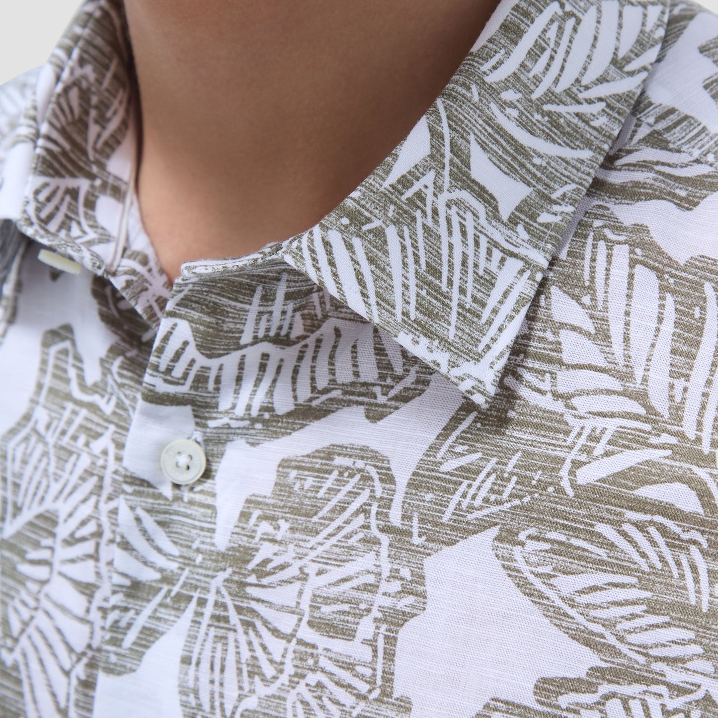 Bugatchi Julian Floral Shirt Olive
