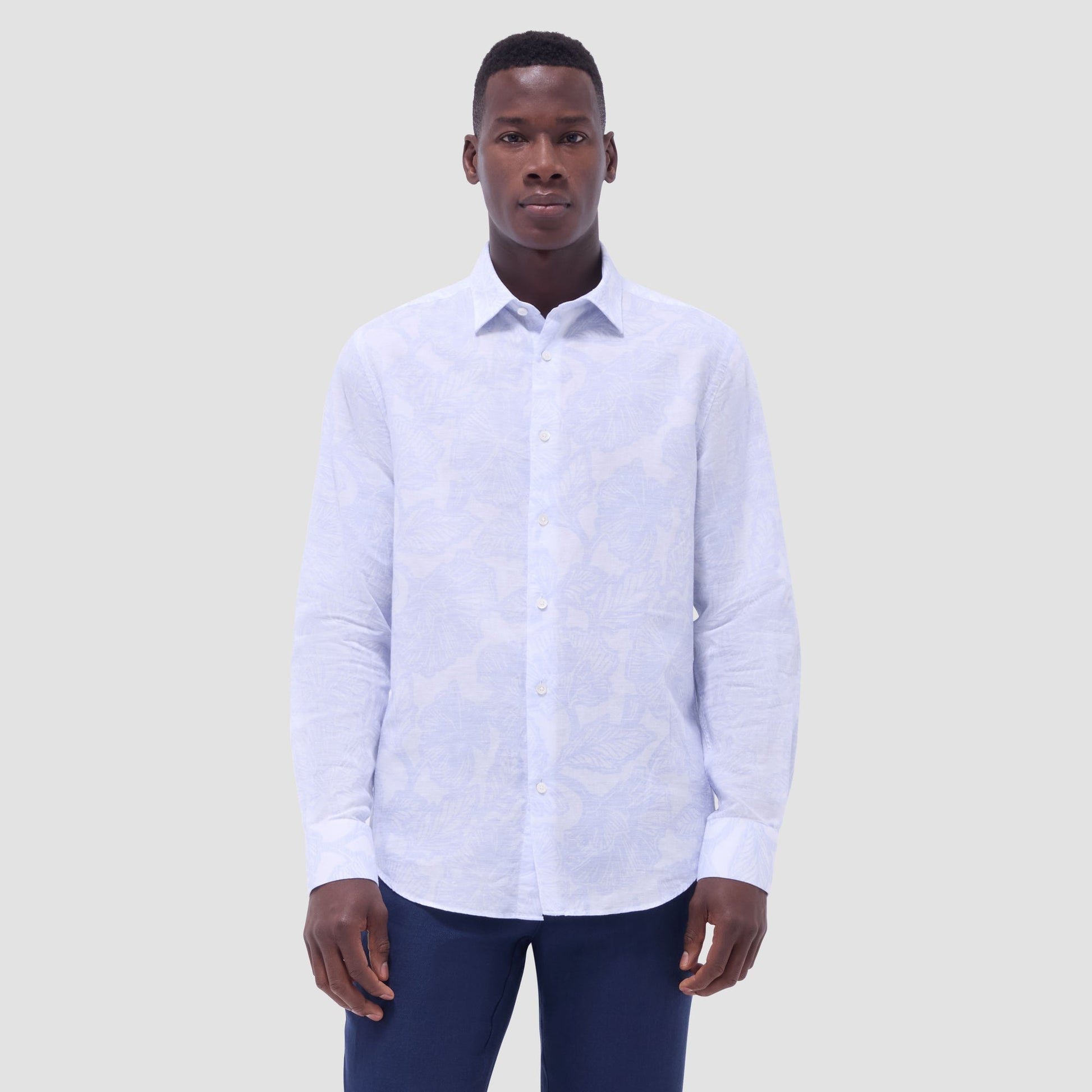 Bugatchi Julian Floral Shirt Air Blue