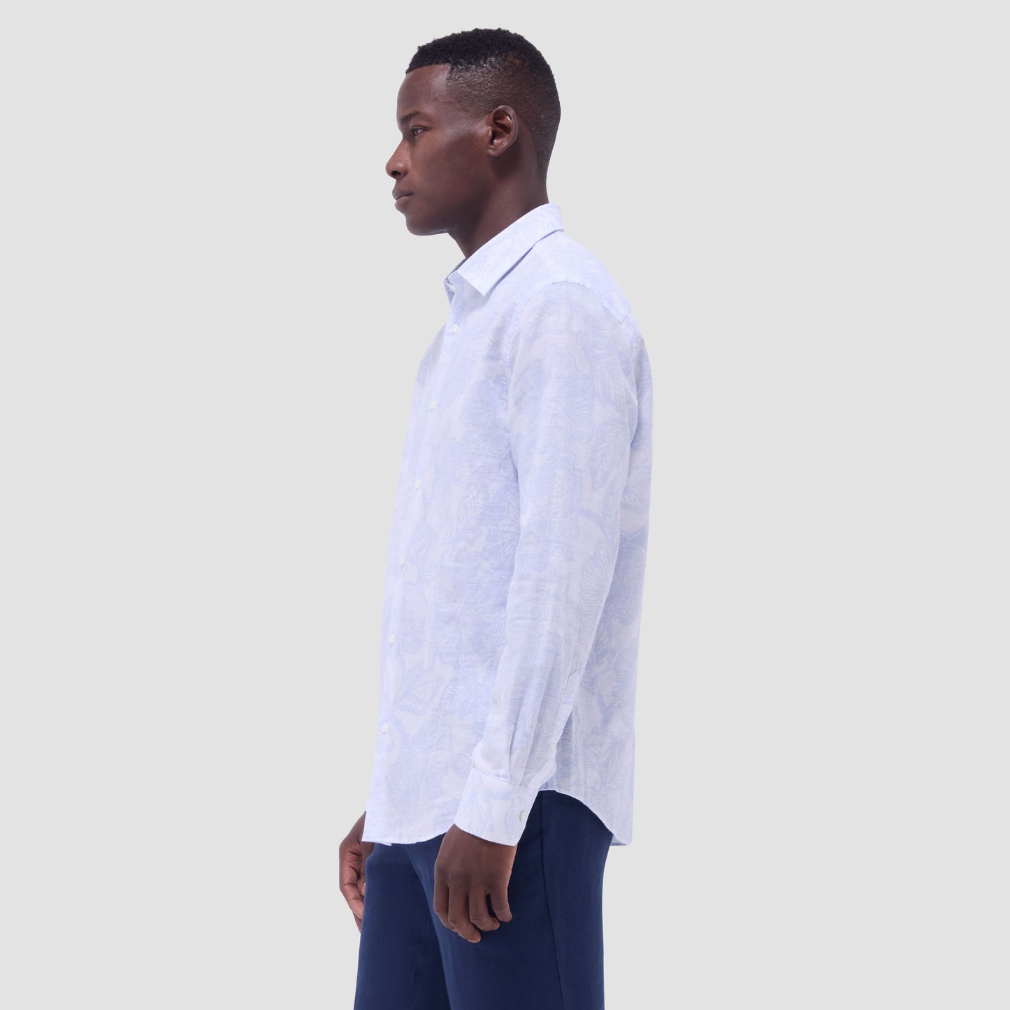 Bugatchi Julian Floral Shirt Air Blue