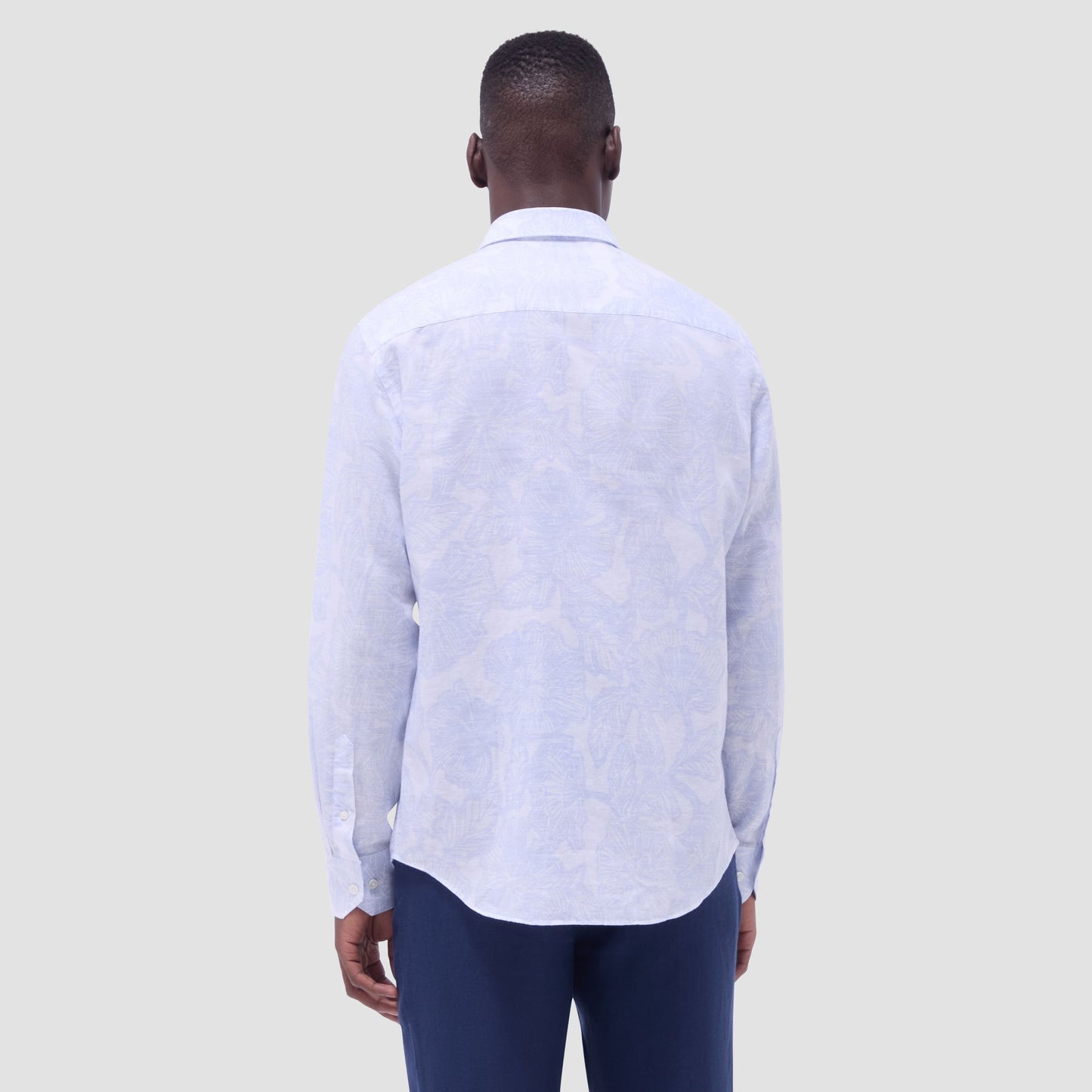 Bugatchi Julian Floral Shirt Air Blue