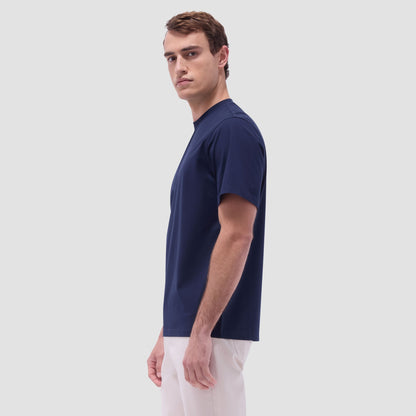 Bugatchi Rufus Solid OoohCotton® Crew Neck T-Shirt Navy
