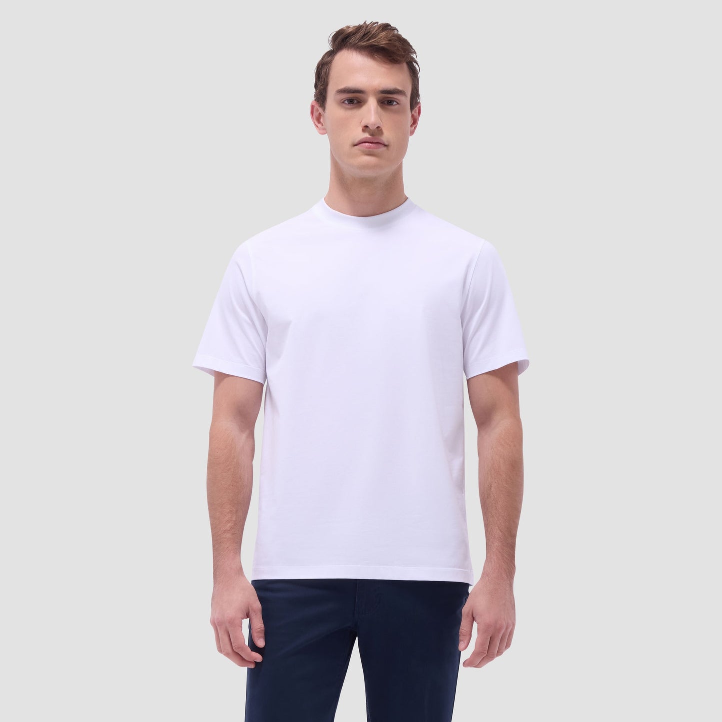 Bugatchi Rufus Solid OoohCotton® Crew Neck T-Shirt White