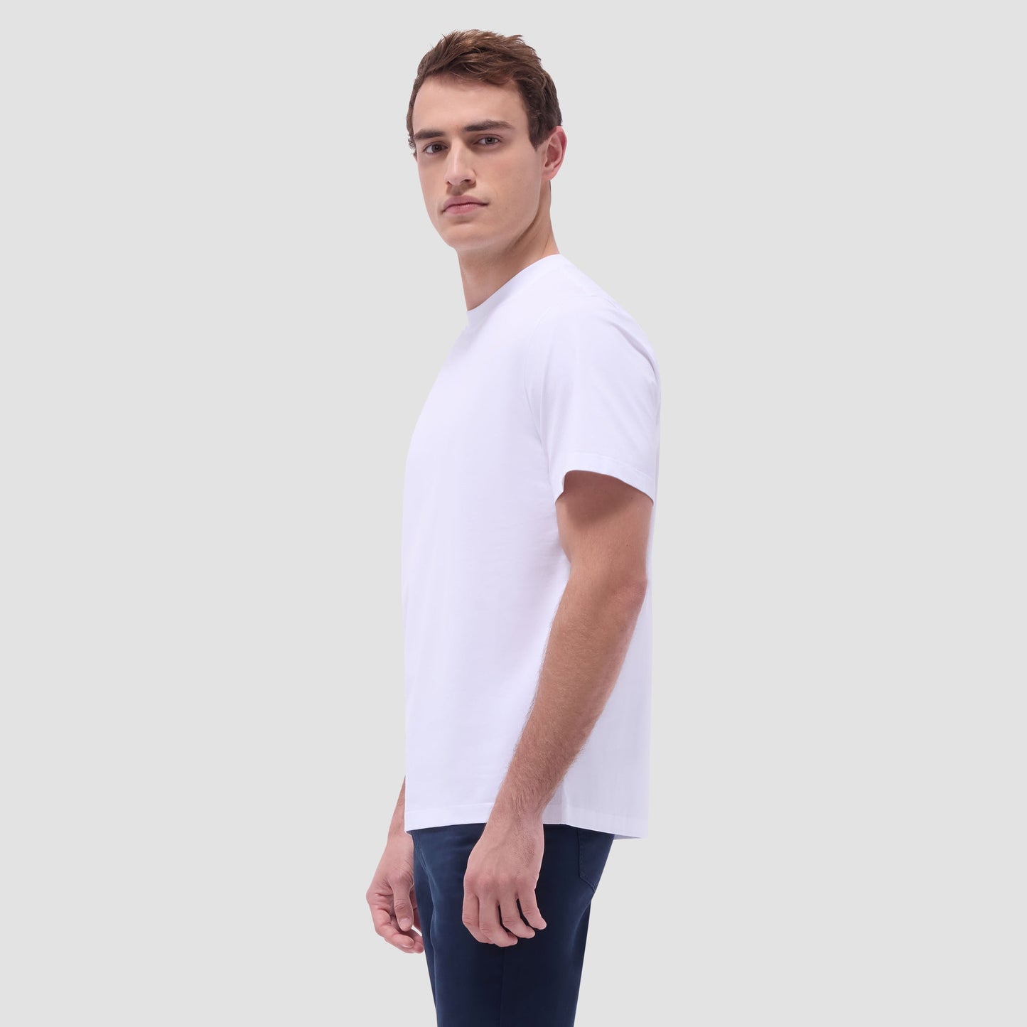Bugatchi Rufus Solid OoohCotton® Crew Neck T-Shirt White