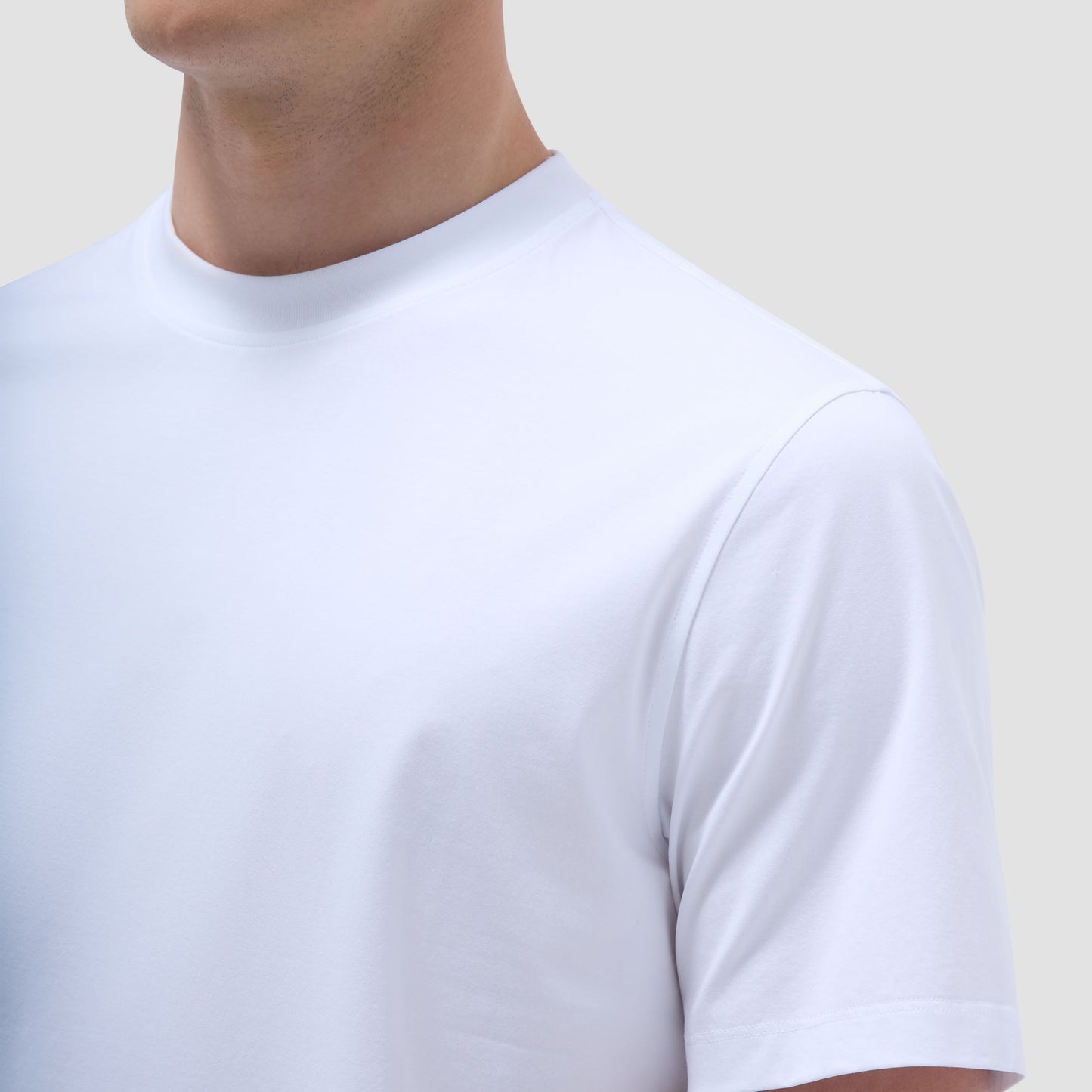 Bugatchi Rufus Solid OoohCotton® Crew Neck T-Shirt White