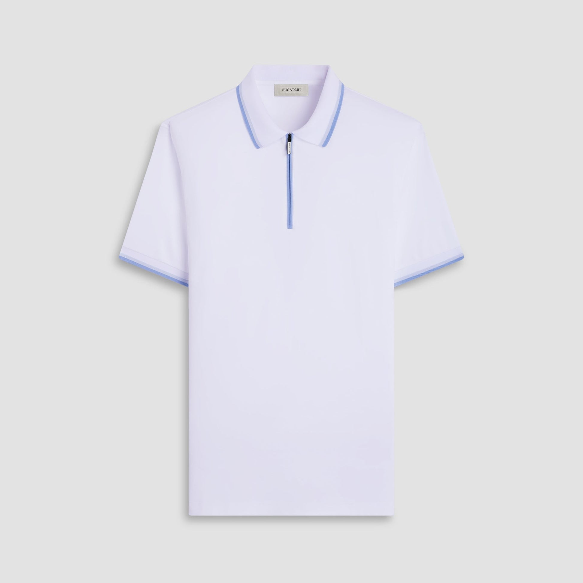 Bugatchi Solid Quarter-Zip Polo Shirt White