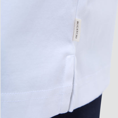Bugatchi Solid Quarter-Zip Polo Shirt White