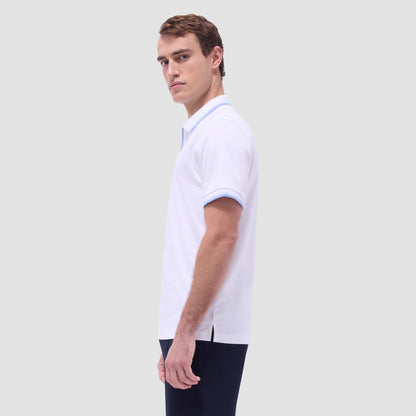 Bugatchi Solid Quarter-Zip Polo Shirt White
