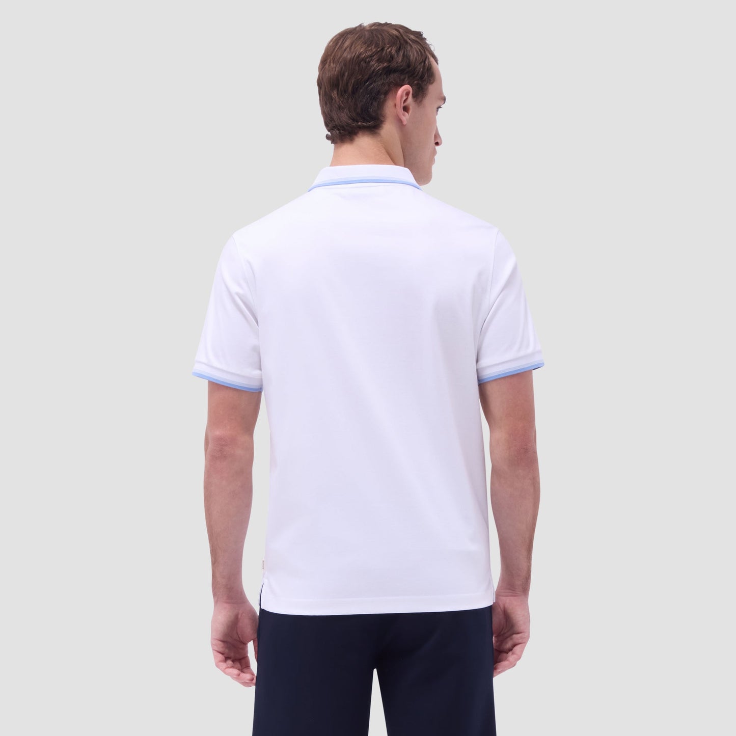 Bugatchi Solid Quarter-Zip Polo Shirt White