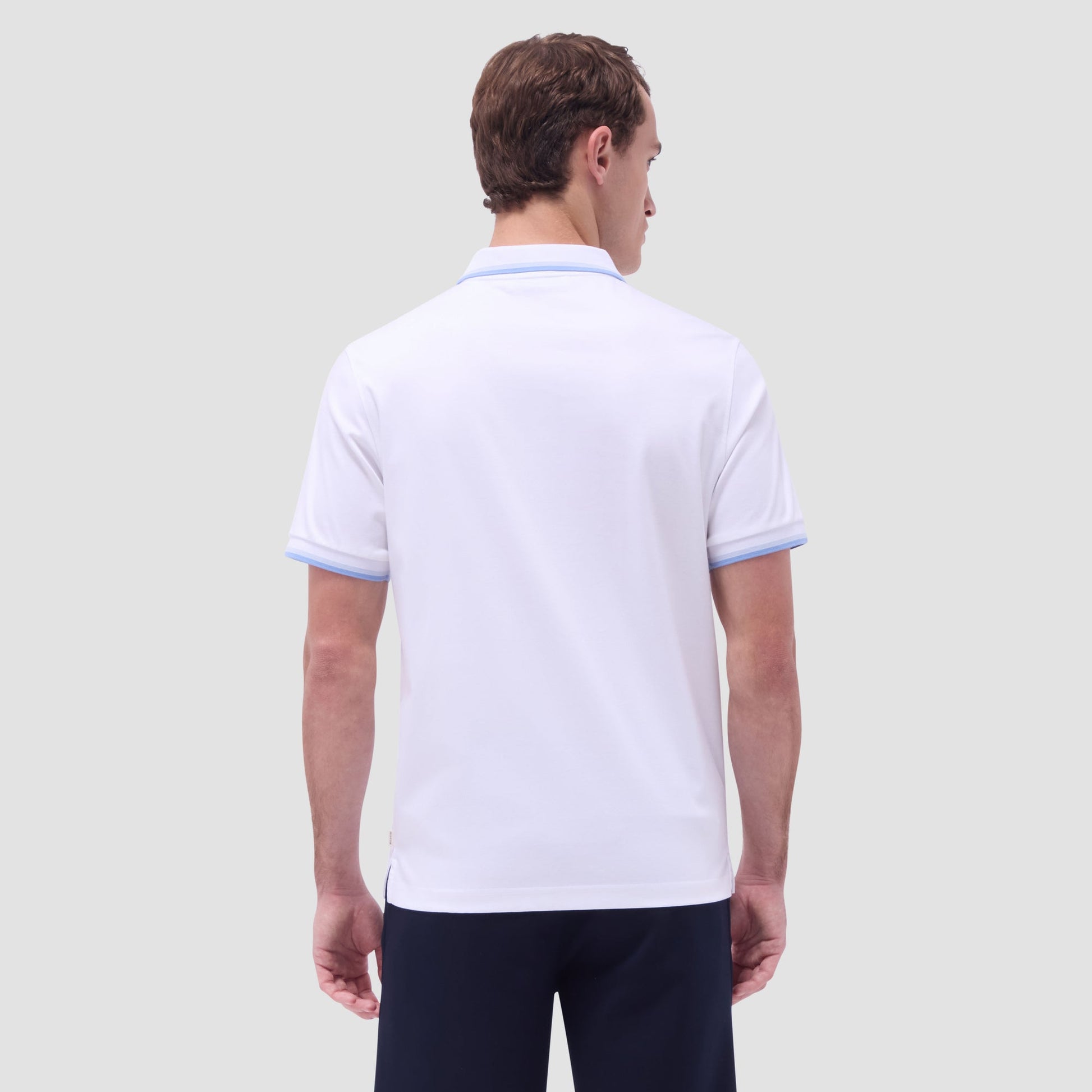 Bugatchi Solid Quarter-Zip Polo Shirt White