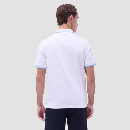 Bugatchi Solid Quarter-Zip Polo Shirt White