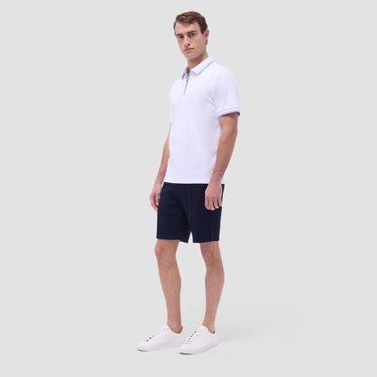 Bugatchi Solid Quarter-Zip Polo Shirt White