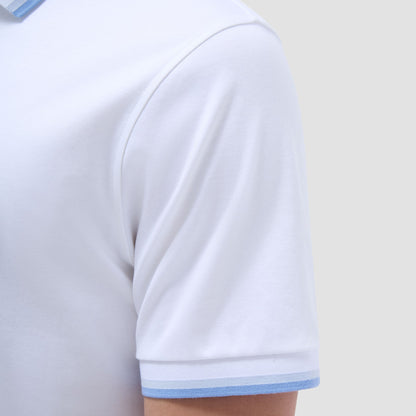 Bugatchi Solid Quarter-Zip Polo Shirt White