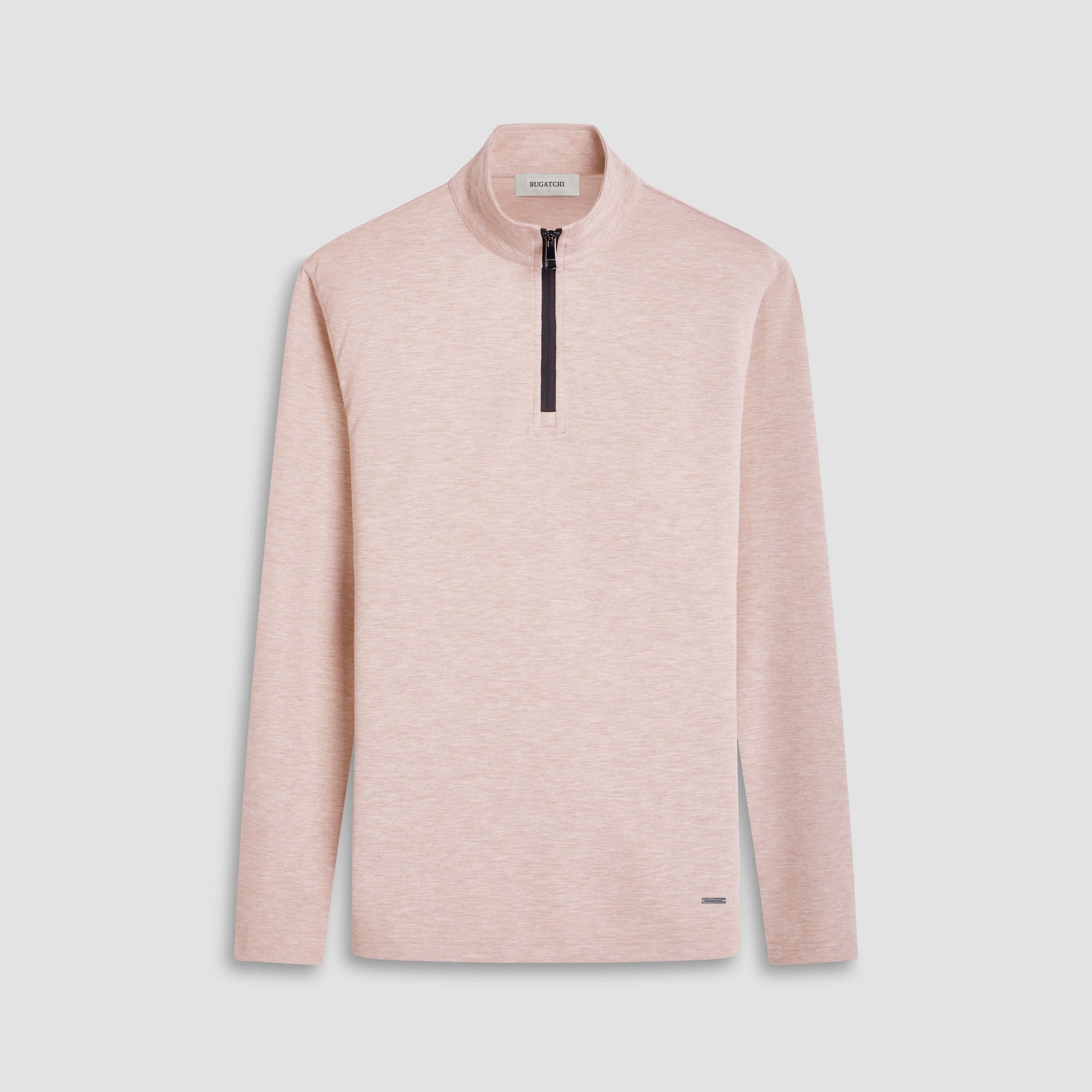 Bugatchi Soft Touch™ Heather Quarter-Zip Pullover Sand